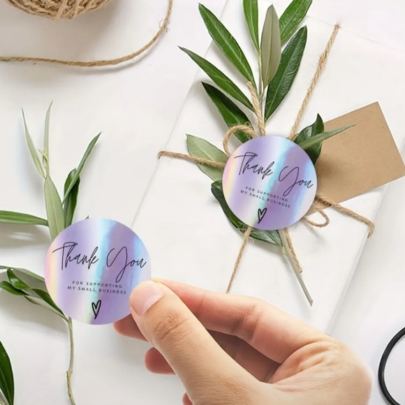 Thank you stickers 500 count holographic - Picture 2 of 2